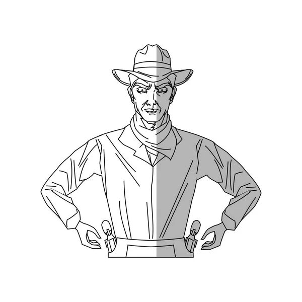 Isoliertes Cowboy-Cartoon-Design — Stockvektor