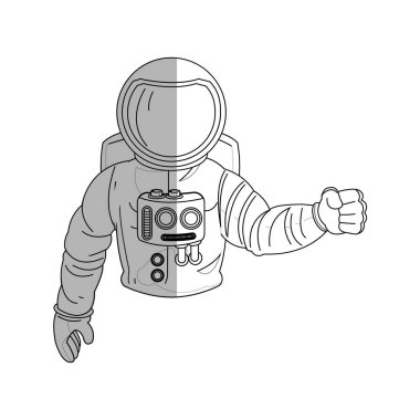 İzole astronot karikatür tasarım