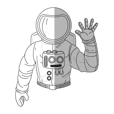 İzole astronot karikatür tasarım