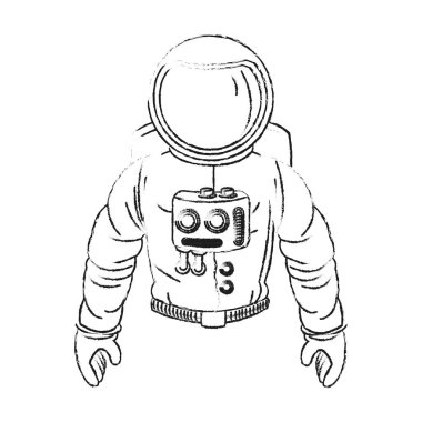 İzole astronot karikatür tasarım