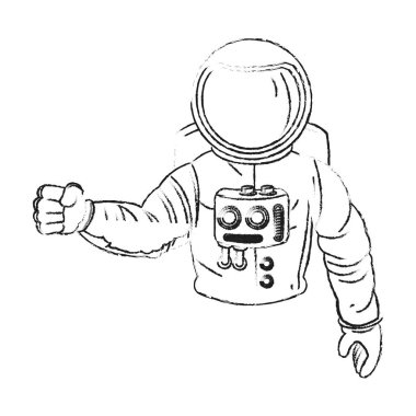 İzole astronot karikatür tasarım