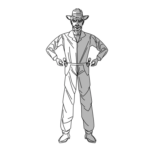 Projeto de desenho animado cowboy isolado —  Vetores de Stock