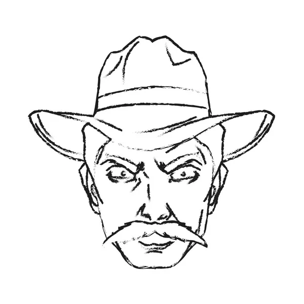 Geïsoleerde cowboy cartoon design — Stockvector