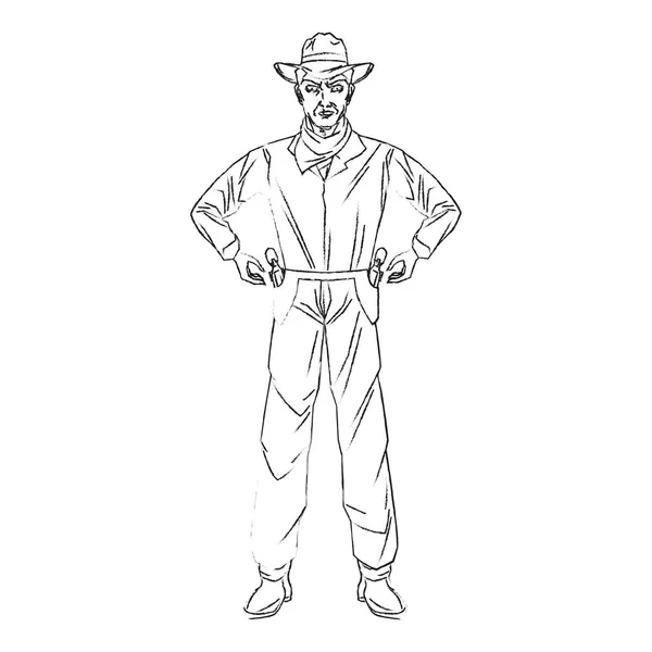 Isolato cowboy disegno del fumetto — Vettoriale Stock