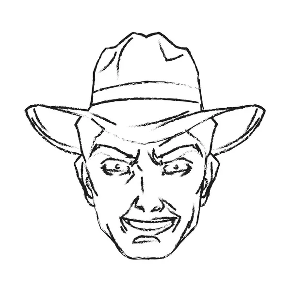 Projeto de desenho animado cowboy isolado — Vetor de Stock