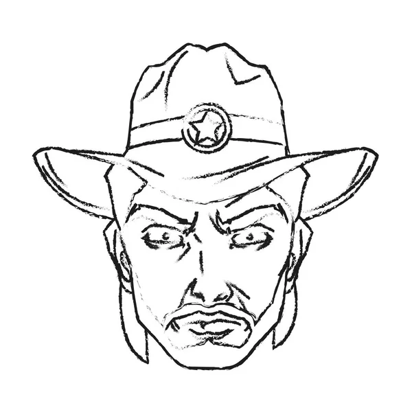 Isoliertes Cowboy-Cartoon-Design — Stockvektor