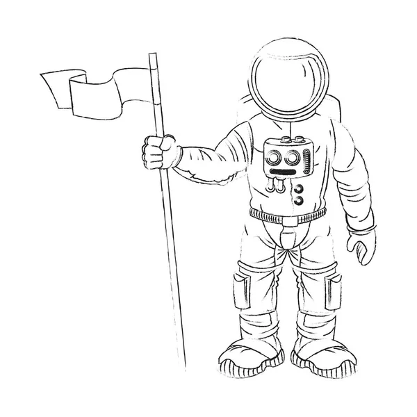 Kreskówka na białym tle astronauta — Wektor stockowy