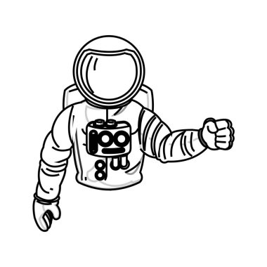 İzole astronot karikatür tasarım