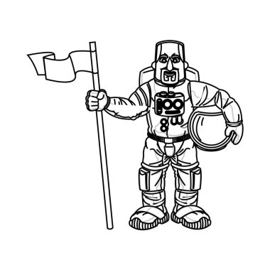 İzole astronot karikatür tasarım