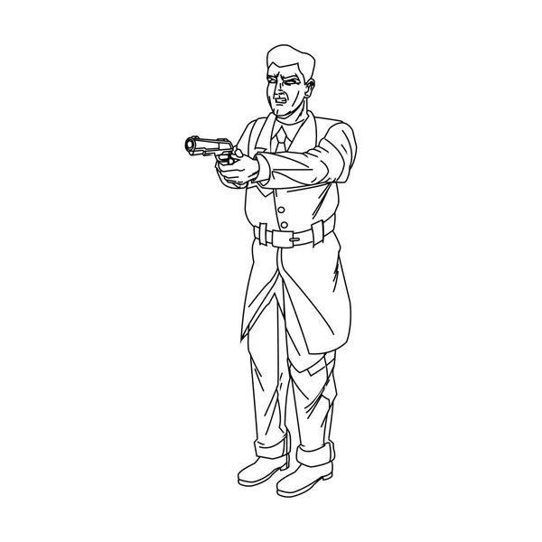 Homme dessin animé avec conception de pistolet — Image vectorielle