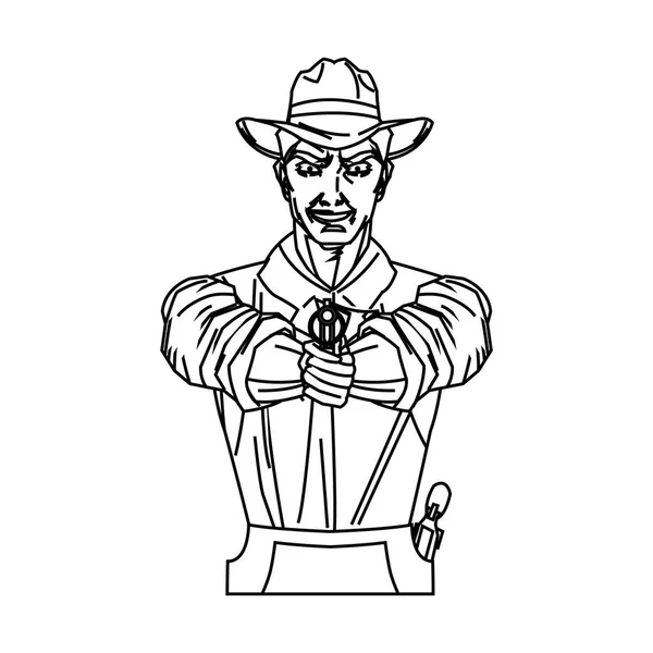 Geïsoleerde cowboy cartoon design — Stockvector