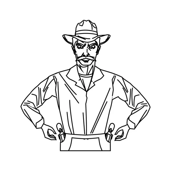 İzole kovboy karikatür tasarım — Stok Vektör