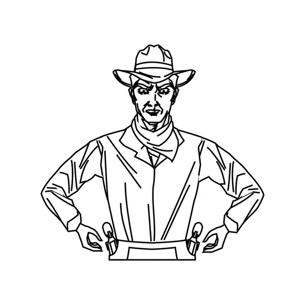 Projeto de desenho animado cowboy isolado —  Vetores de Stock