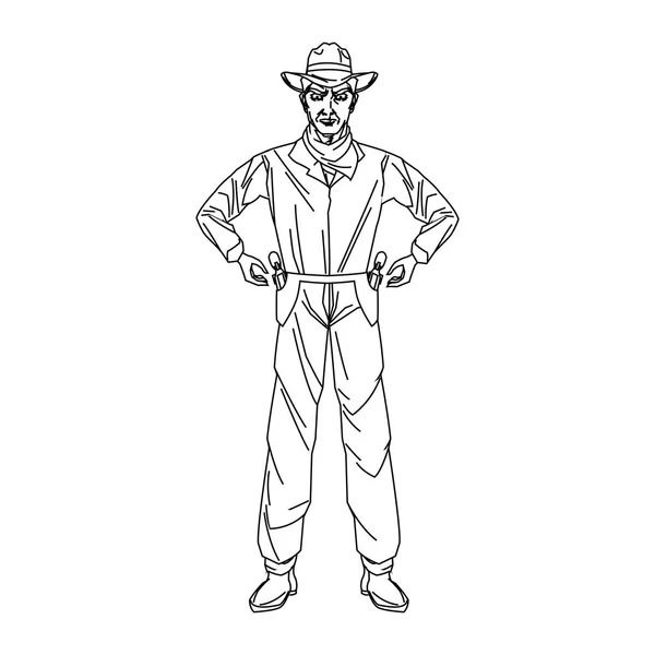 Projeto de desenho animado cowboy isolado —  Vetores de Stock