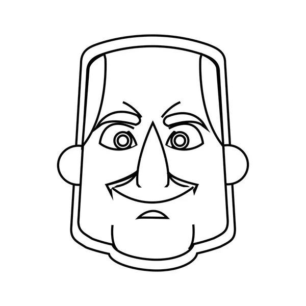 İzole astronot yüz karikatür tasarım — Stok Vektör