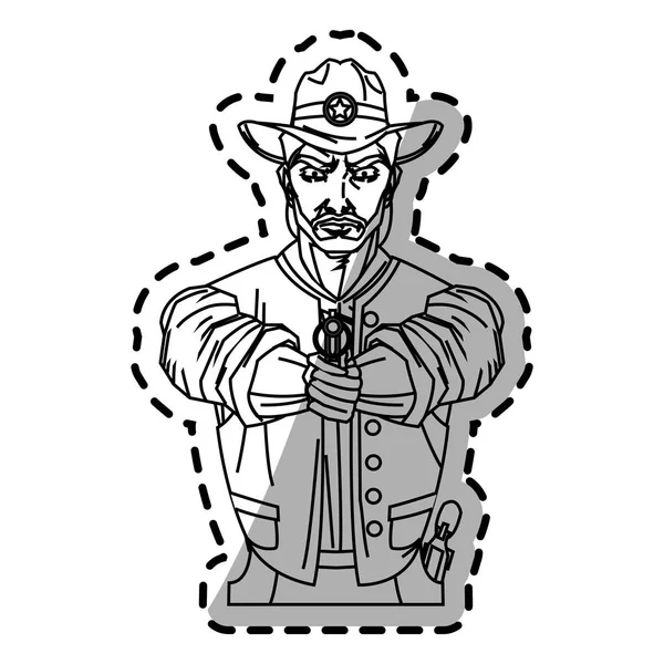 Projeto de desenho animado cowboy isolado — Vetor de Stock