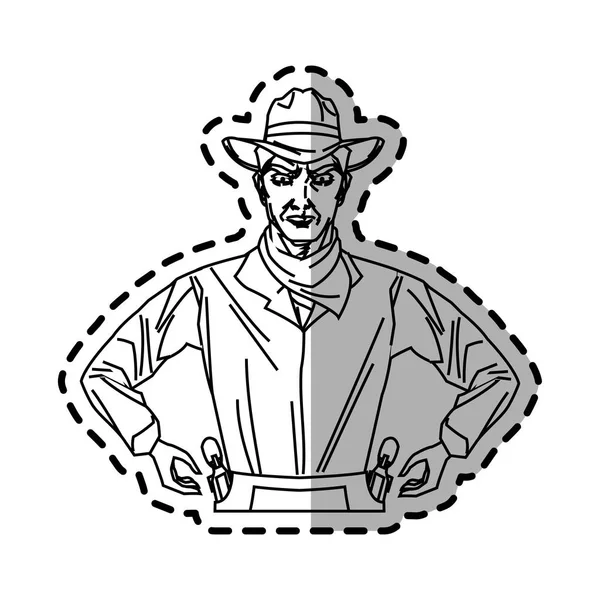 İzole kovboy karikatür tasarım — Stok Vektör