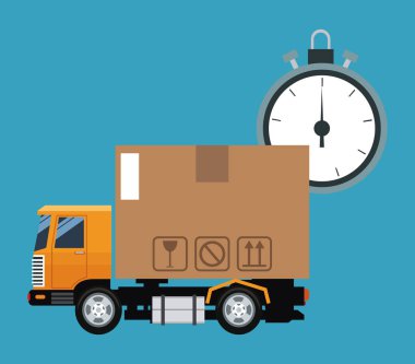Teslimat konsept kamyon taşıma saat zaman