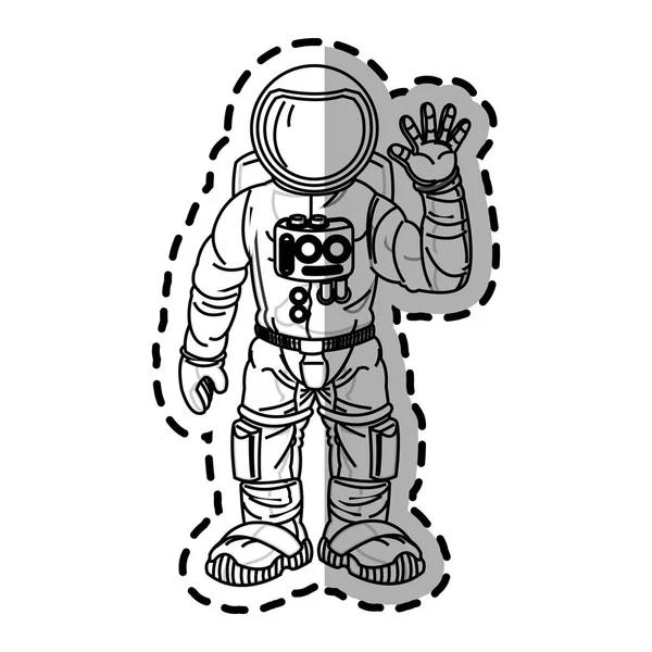 Diseño de dibujos animados astronauta aislado — Vector de stock