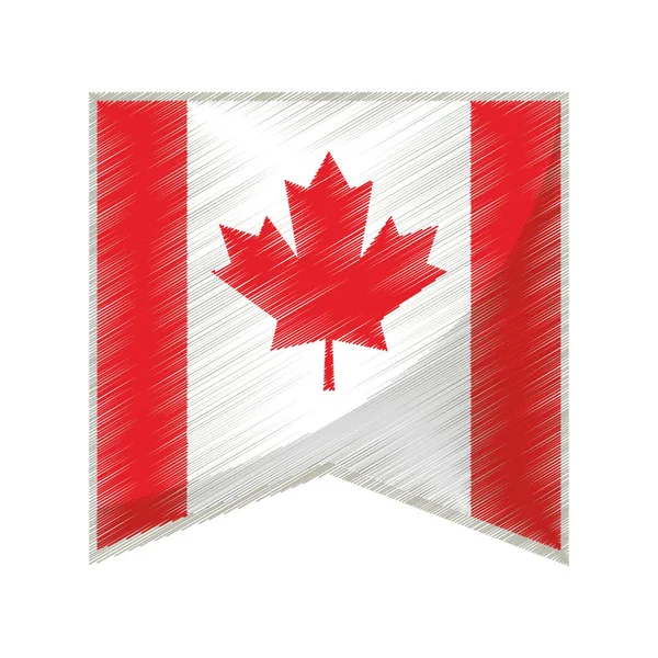 Colored flag pennant canadian — Stock Vector