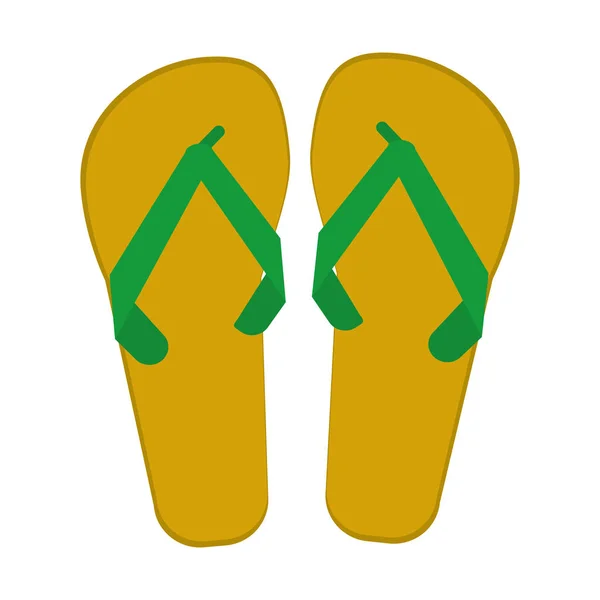 Zielony i żółty flip flop brazylijskiej — Wektor stockowy