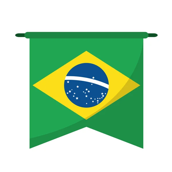Braziliaanse vlag opknoping symbool — Stockvector