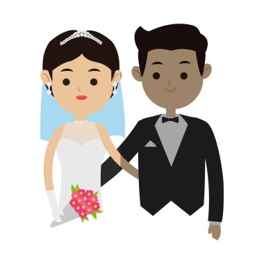 İzole gelin ve damat tasarım