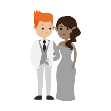 İzole gelin ve damat tasarım