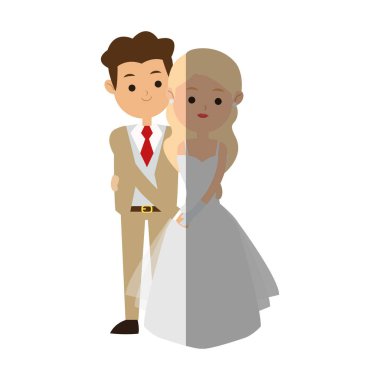 İzole gelin ve damat tasarım