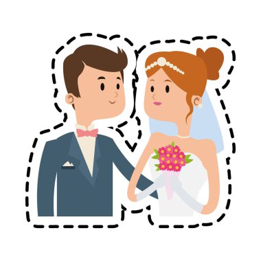 İzole gelin ve damat tasarım