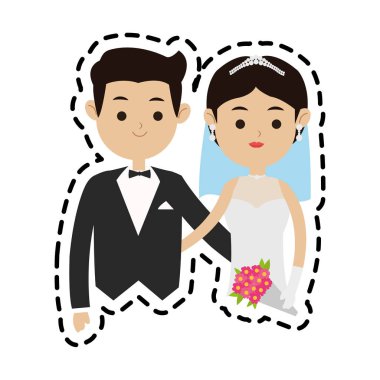 İzole gelin ve damat tasarım