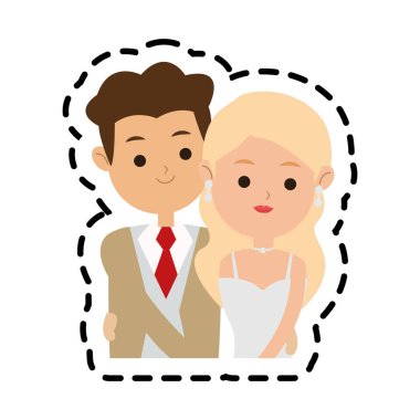 İzole gelin ve damat tasarım