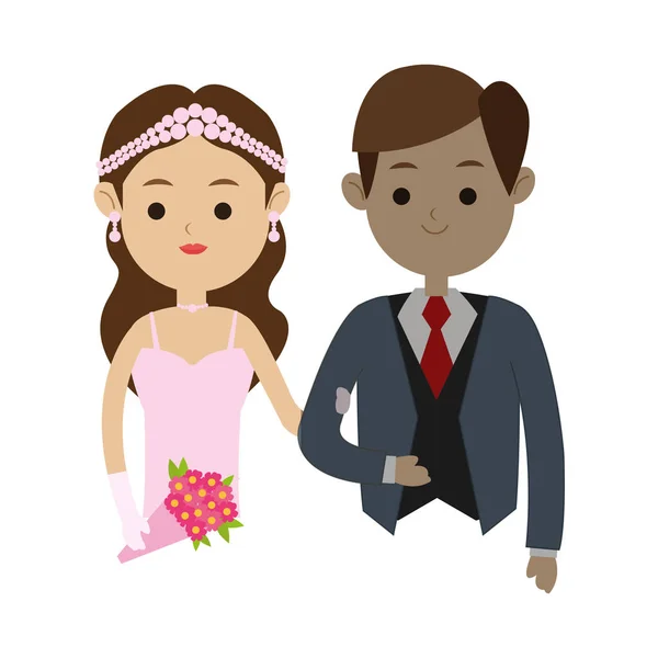 Diseño aislado de novia y novio — Vector de stock