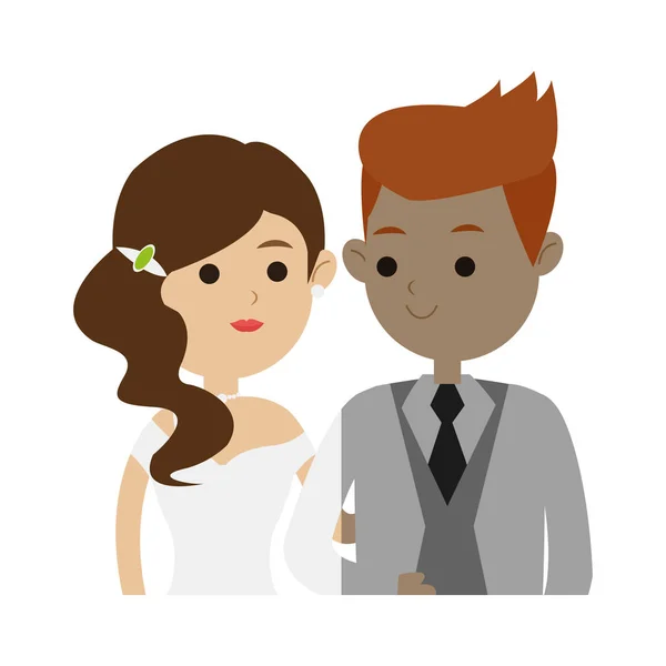 Conception isolée mariée et marié — Image vectorielle