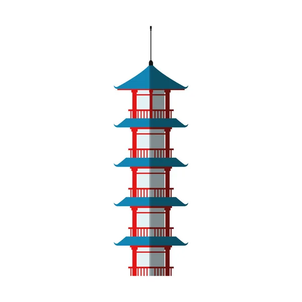Изолированная китайская башня — стоковый вектор