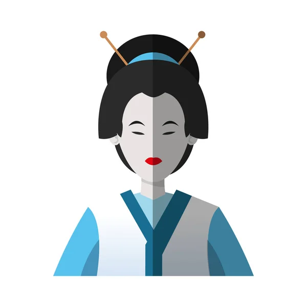 Mujer aislada de diseño de china — Vector de stock