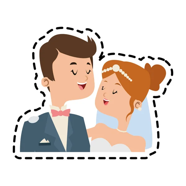 Izolované provedení ženich a nevěsta — Stockový vektor
