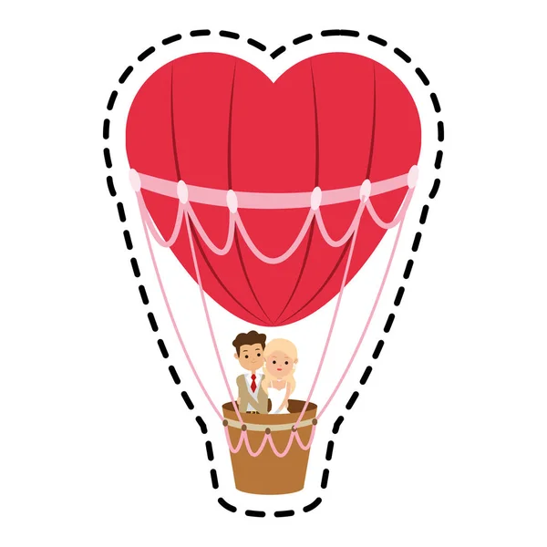Balão de ar quente isolado e design de coração — Vetor de Stock