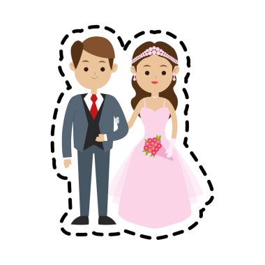 İzole gelin ve damat tasarım