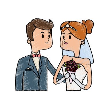 İzole gelin ve damat tasarım