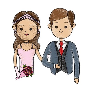 İzole gelin ve damat tasarım