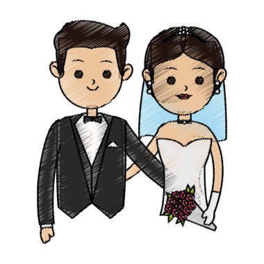 İzole gelin ve damat tasarım