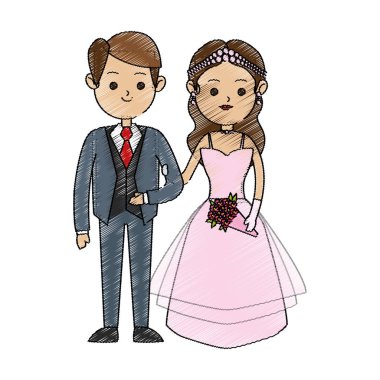 İzole gelin ve damat tasarım