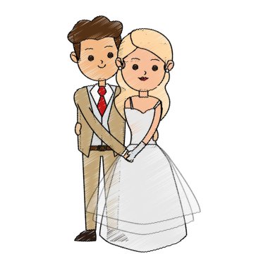 İzole gelin ve damat tasarım