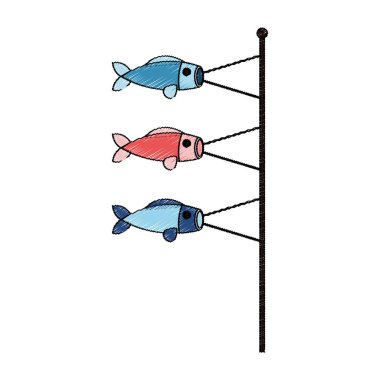 İzole Çin balık dekorasyon