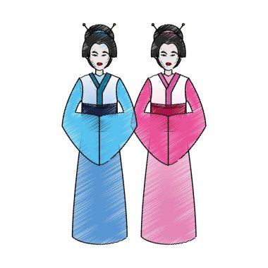 İzole Çin kadın tasarım