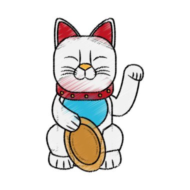 İzole Çin kedi tasarım