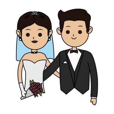 İzole gelin ve damat tasarım