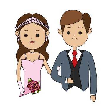 İzole gelin ve damat tasarım