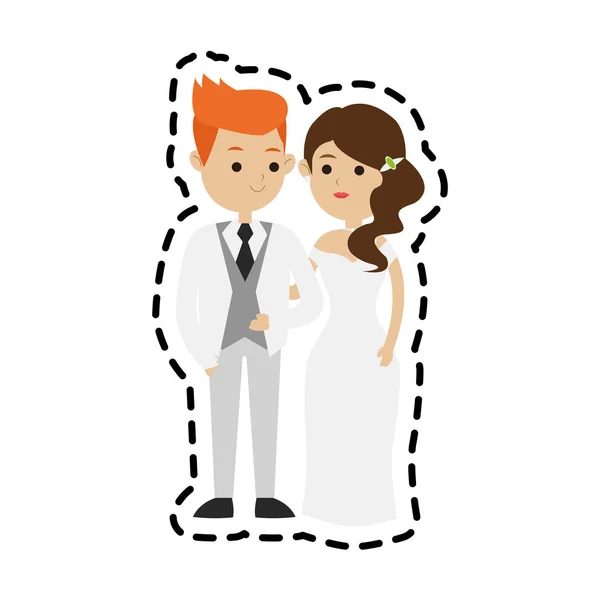 Isolato sposa e lo sposo design — Vettoriale Stock